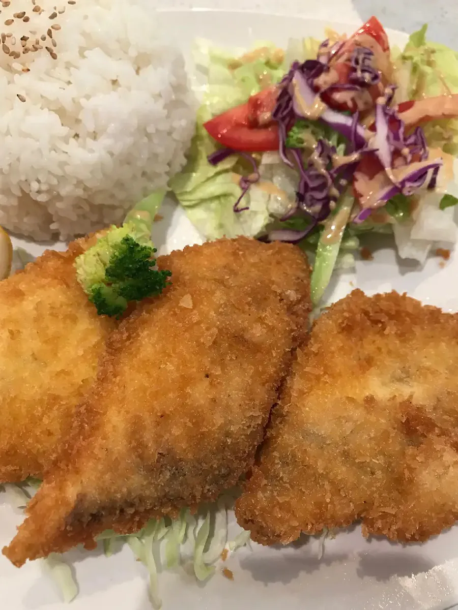 Fried Fish Fillet Meal at Poke Kitchen，a Poke Bowl and Sushi Restaurant in San Leandro